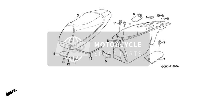 Honda SZX50X 1999 Sitz/Gepäckbox für ein 1999 Honda SZX50X